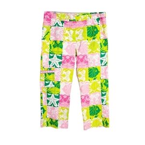 Vintage Lilly Pulitzer Paradise Patch Ocean Cropped Pants